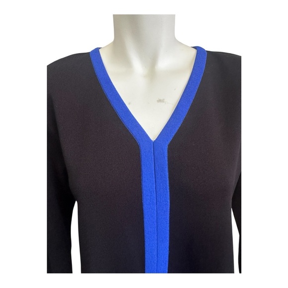 Vintage Misook Skirt Tunic Set Black and Blue Pleated Long Sleeve Women’s Small - Picture 6 of 12